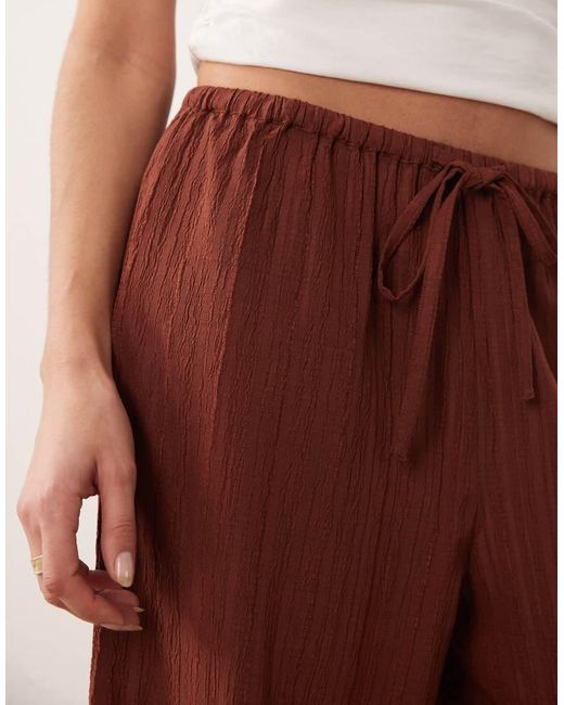 Wednesday's Girl Brown Wide Leg Tie Waist Pants
