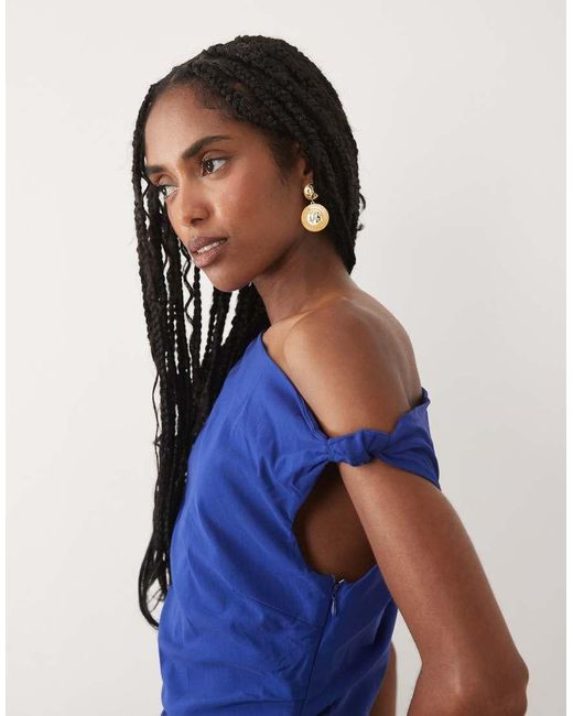 Mango Blue Asymmetric Mini Dress