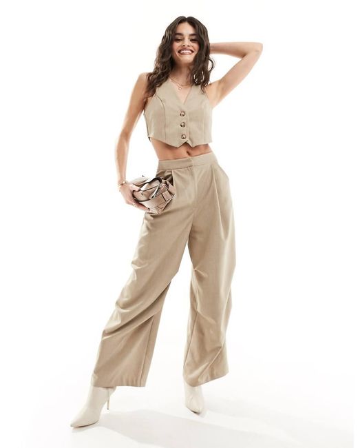 ASOS 1 Cargo-Jumpsuit Met Gilet-Lijfje in het Natural