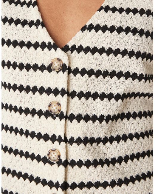 Nobody's Child White Textured Stripe Waistcoat