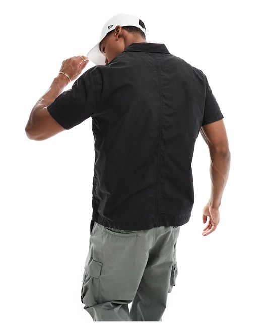 Marshall Artist Black Double Pocket Short Sleeve Shirt for men