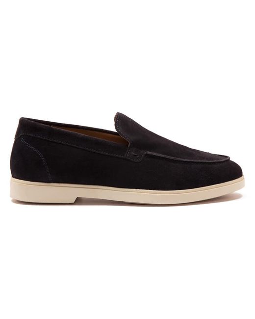 Thomas Crick Black 'Fenway' Suede Leather Slip-On Casual Loafer Shoes for men