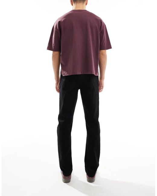 Threadbare Red Straight Fit Jeans for men