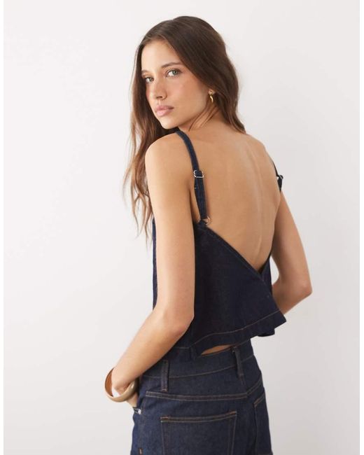 ASOS Blue Shift Top Deep V Back
