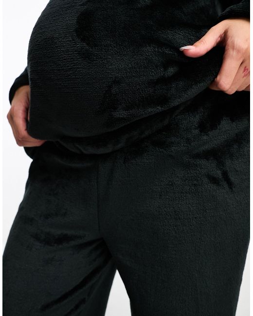 ASOS White Asos Design Maternity Exclusive Lounge Super Soft Fleece Sweat & Pants Set