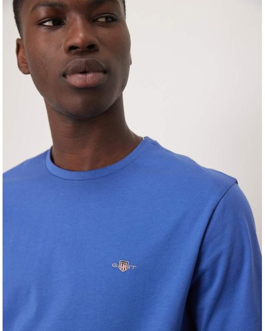 Camiseta Con Logo De Escudo De Gant de hombre de color Blue