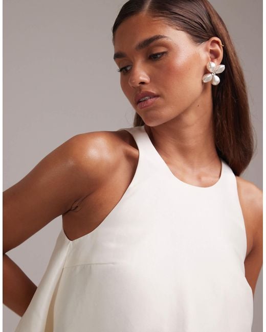 ASOS White Structured Mini Shift Wedding Dress