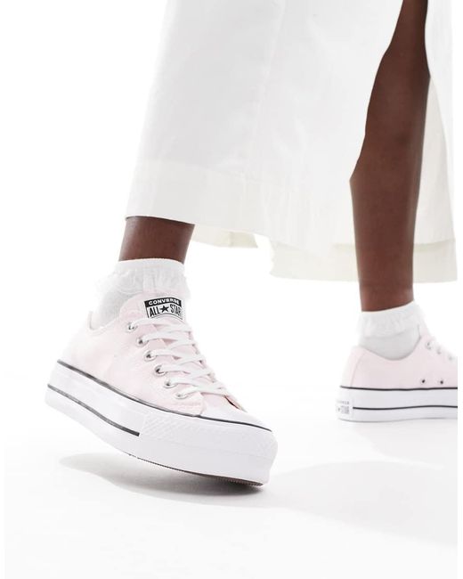 Zapatillas De Deporte Rosas Chuck Taylor All Star Lift Ox De Converse de color White