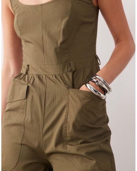 ASOS Natural Utility Jumpsuit