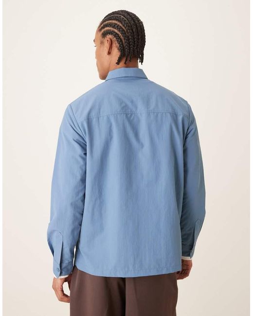 Farah Blue Fintoni Double Zip Pocket Logo Jacket for men