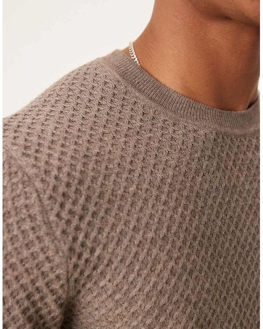 Abercrombie & Fitch Brown Dressed Up Merino Knit Jumper for men