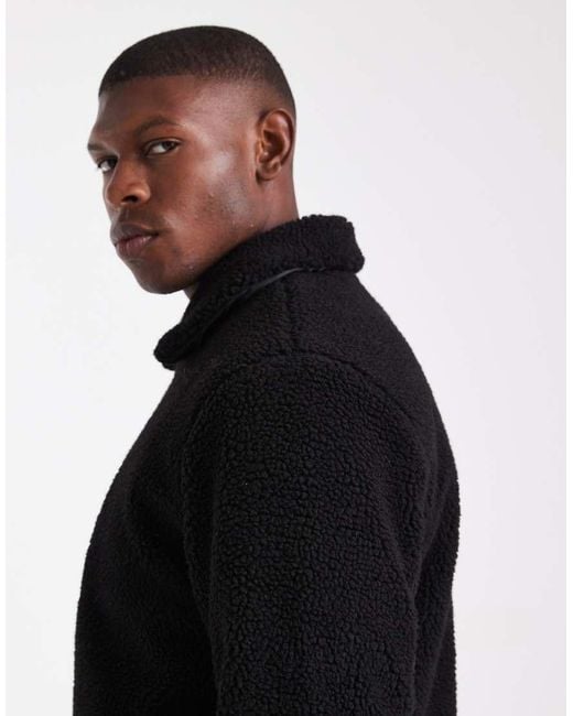 Brave Soul Black Borg Bomber Jacket for men