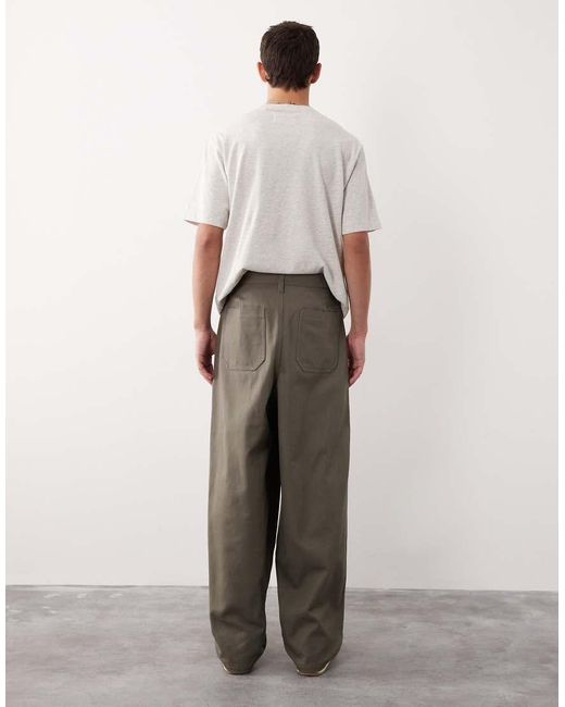 ASOS COLLECTIVE Gray Tapered Barrel Trouser for men
