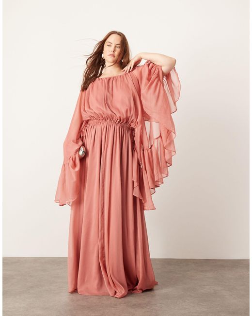 Curve All over Stretch Sequin Ruffle Maxi Dress main image 1