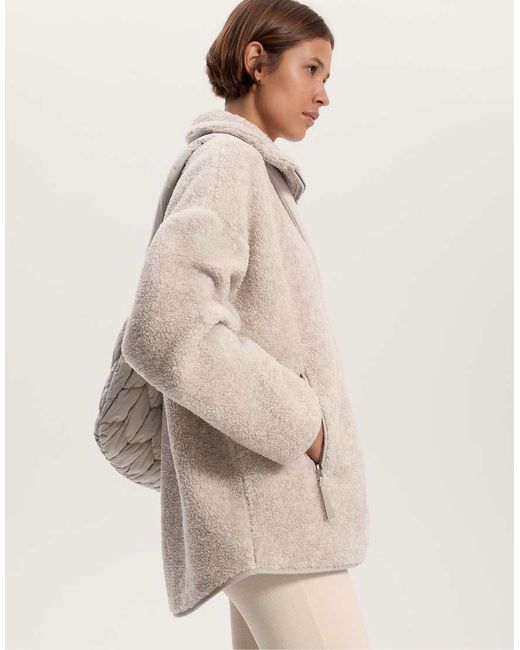 Oysho Natural Faux-shearling Oversize Jacket