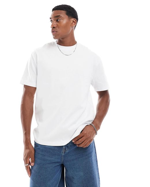 ASOS – schweres, langärmliges t-shirt in White für Herren