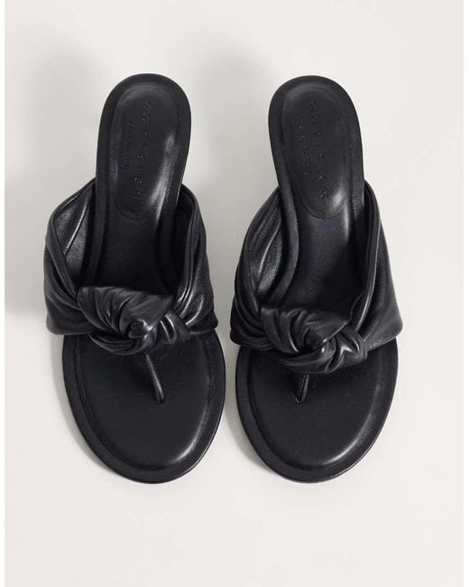 ASOS Natural Heartbreak Premium Knotted Heeled Toe Thongs
