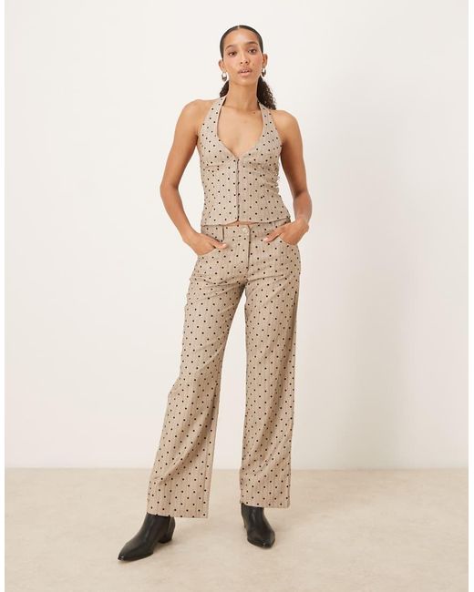 Motel Natural Co-Ord Tatina Polka Dot Trouser