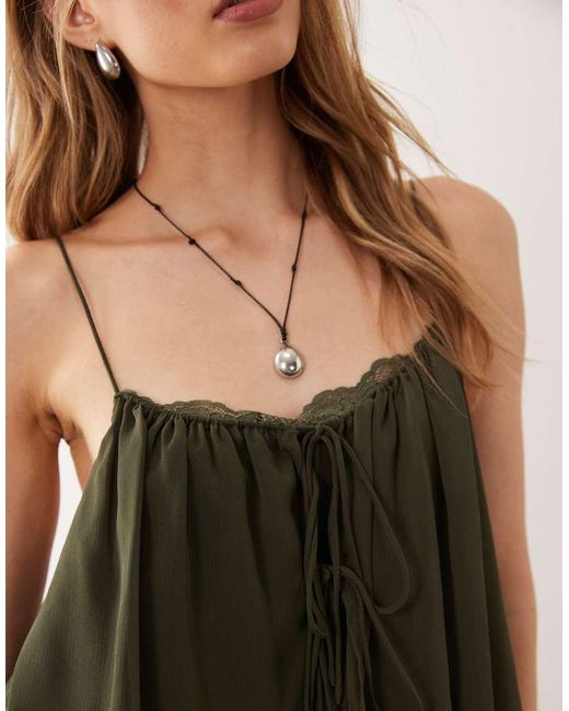 Mango Green Ruffle Mini Dress