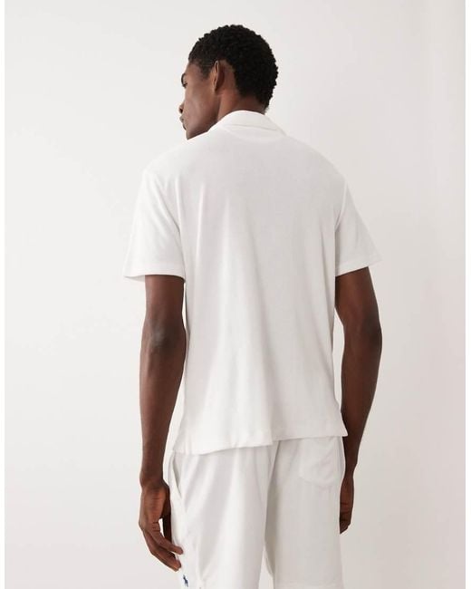 Polo Ralph Lauren Natural Icon Logo Co-Ord Terry Cloth Short Sleeve Shirt for men