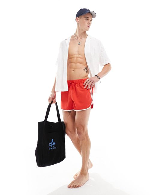ASOS Red Runner Swim Shorts for men