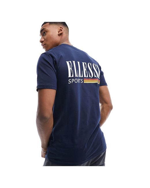 Ellesse Blue Denron Graphic Back Print T-shirt for men