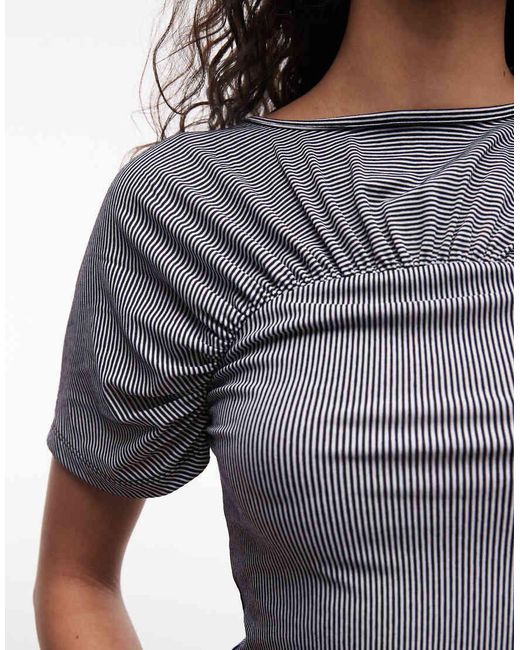 Reclaimed Vintage Gray Ruched Jersey Top