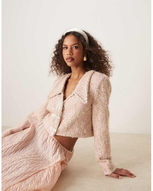Sister Jane Natural Embellished Tweed Jacket