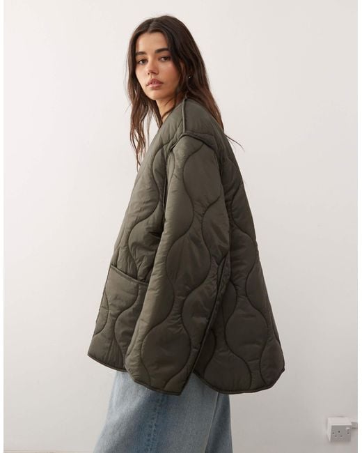 Weekday Green Quilted Jacket