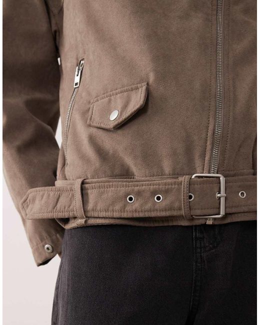 JJXX Natural Faux Suede Biker Jacket
