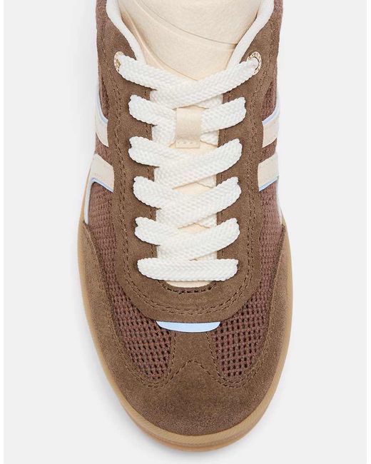 Stradivarius Brown Die-cut Trainers With Leather Details