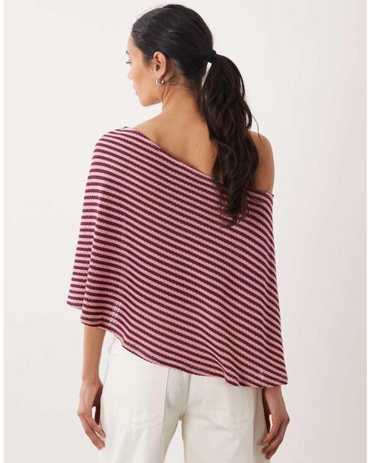 ASOS Red Crochet Look Off Shoulder Cape Top