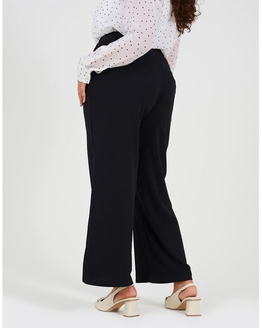 Brave Soul Black Curve Bootcut Trousers With Tie Belt