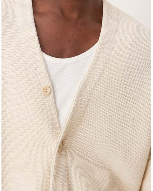 Abercrombie & Fitch Natural Cropped Preppy Cardigan for men