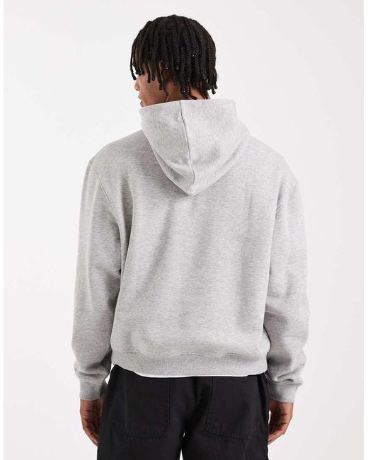 Sudadera Gris Jaspeado Básica De Corte Cuadrado Con Capucha De ASOS de hombre de color Gray
