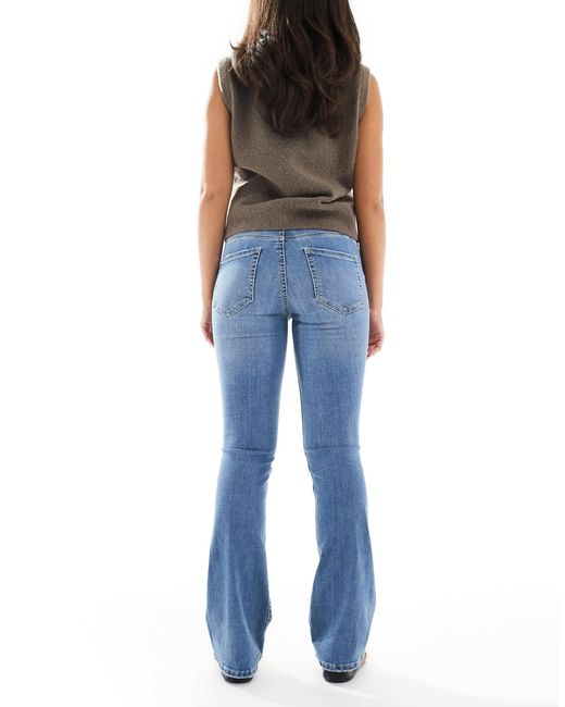 Flash - jean évasé à taille mi-haut - moyen délavé Vero Moda en coloris Blue