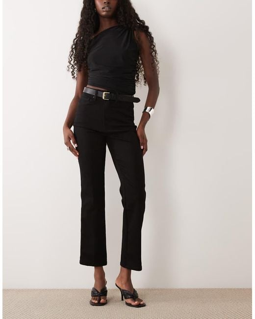GOOD AMERICAN Black Good Curve Never Fades Straight Jeans