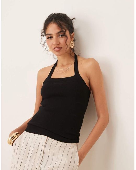 Jdy Black Knitted Halter Neck Top