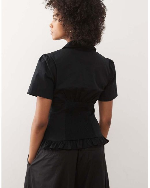 Camicia Nera Stretta di Collusion in Black