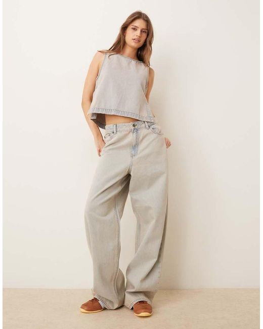 JJXX Gray Co-ord Denim Top With Side Detail