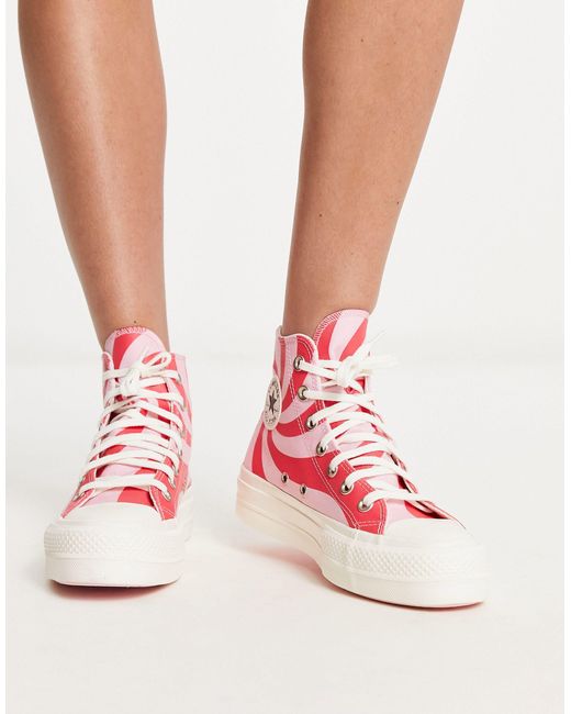 Chuck taylor all star lift hi - sneakers alte con stampa astratta e suola  platform di Converse in Rosa | Lyst