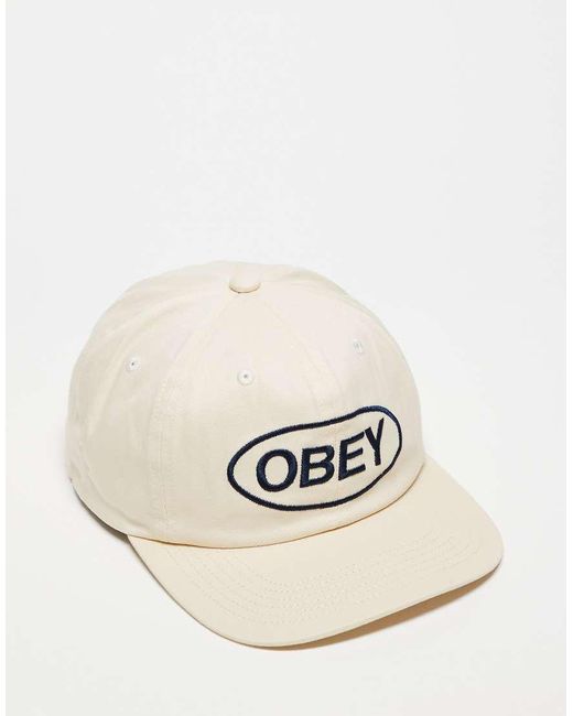 Gorra Con Diseño De 6 Paneles, Tira Trasera Y Logo Oval De Obey de color White