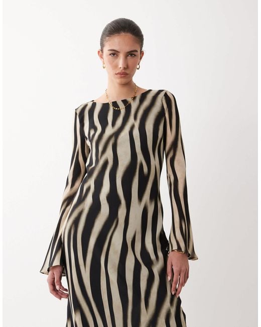 mango long sleeve maxi dress Karen Millen Jersey Crepe Ruched Long Sleeve Maxi Dress in Mango