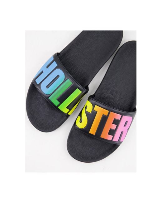 Hollister Sliders With Logo in Black for Men | Lyst Australia