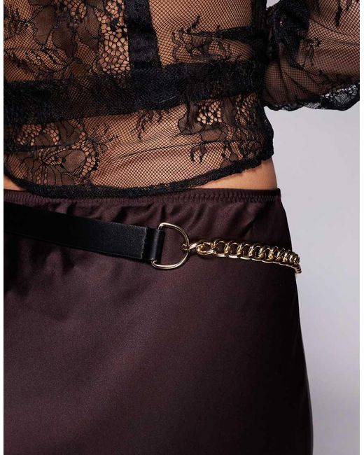 ASOS Blue Waist And Hip Belt With Chain Detailing