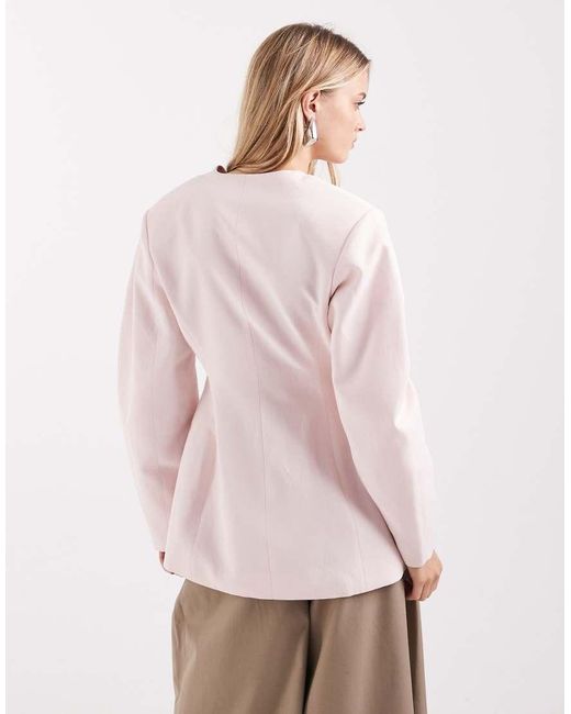 ASOS Natural Cinched Linen Blazer
