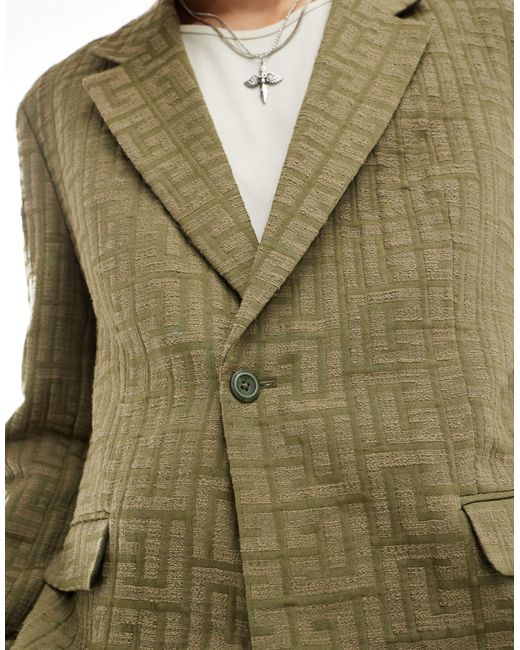 Viggo Green Malacia Checked Suit Jacket for men