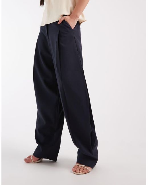 ASOS Blue Tailored Volume Balloon Pants With Side Pleat