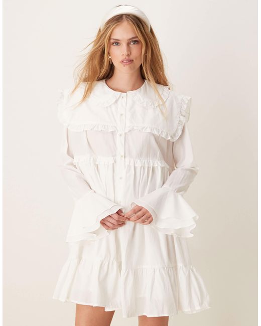 Sister Jane White Sweet Pea Collar Mini Dress