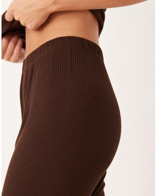 ASOS Natural Asos Design Petite Lounge Mix & Match Rib legging